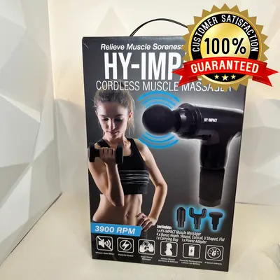 HY-IMPACT Deep Tissue Massage Gun, Cordless Muscle Massager, 6 Speeds, Portable - Thumbnail 1